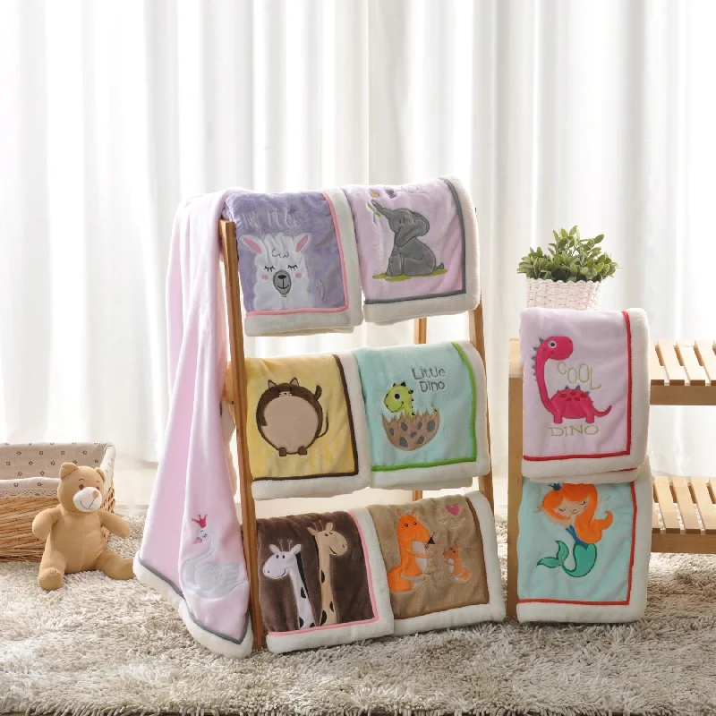 BOON Super Cute Cartoon Flannel Fleece Ultra Soft Baby Throw Blanket