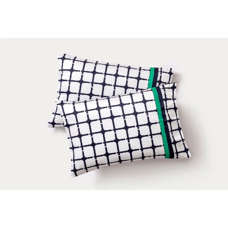 Brooks Brothers Broken Square Cotton Sateen Pillowcase Pair