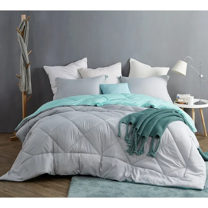 BYB Glacier Gray/Yucca Reversible Comforter - Oversized Bedding