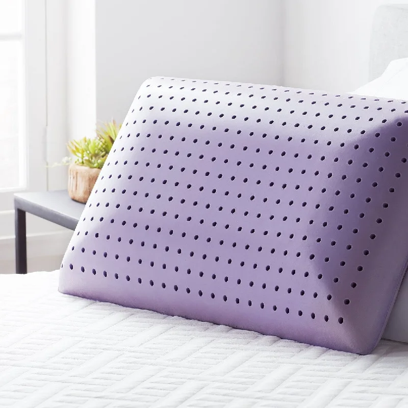 Calming Lavender Infused Memory Foam Pillow, Standard - Purple