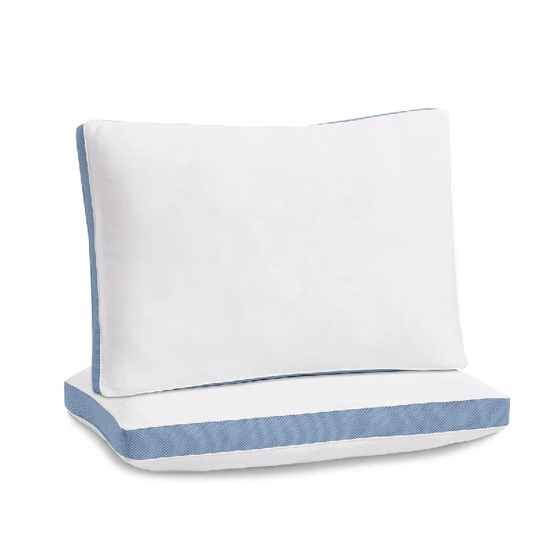 Cooling Sleep Pillows for Back, Stomach or Side Sleepers, Set of 2, Standard/Queen - White