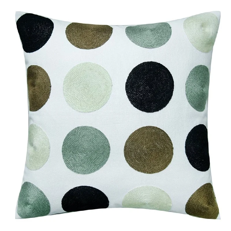 Cotton Linen Pillow Polka Dot 18 x 18 Set of 4