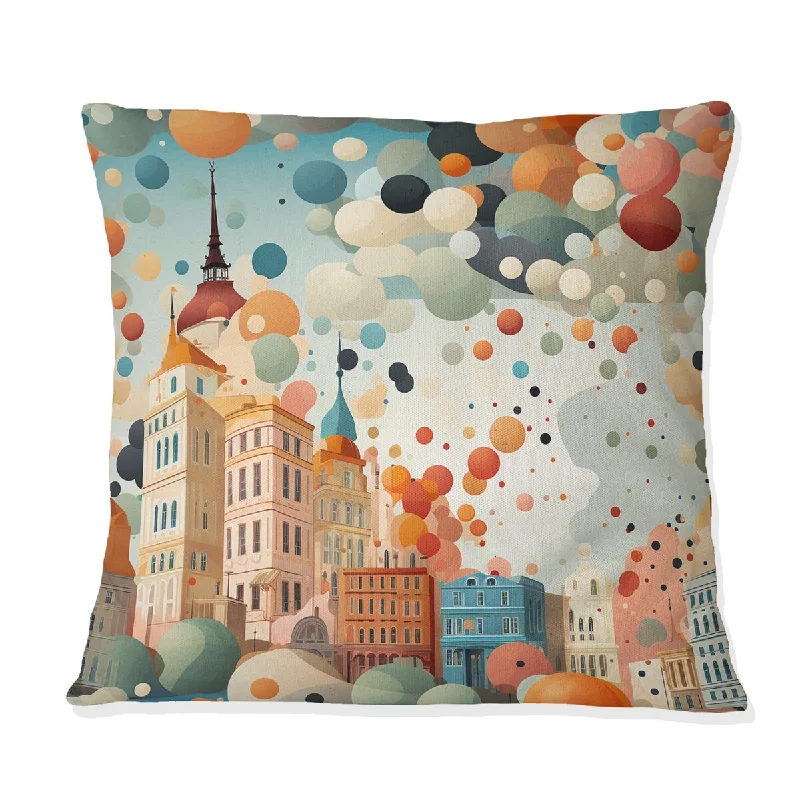 Designart "Architectural Splendor Polka Dots Pattern III" Polka Dots Printed Throw Pillow