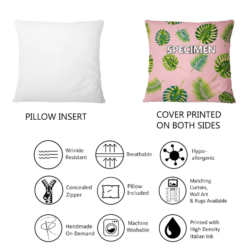 Designart "Beige Garden Flower Serenade" Floral Printed Throw Pillow