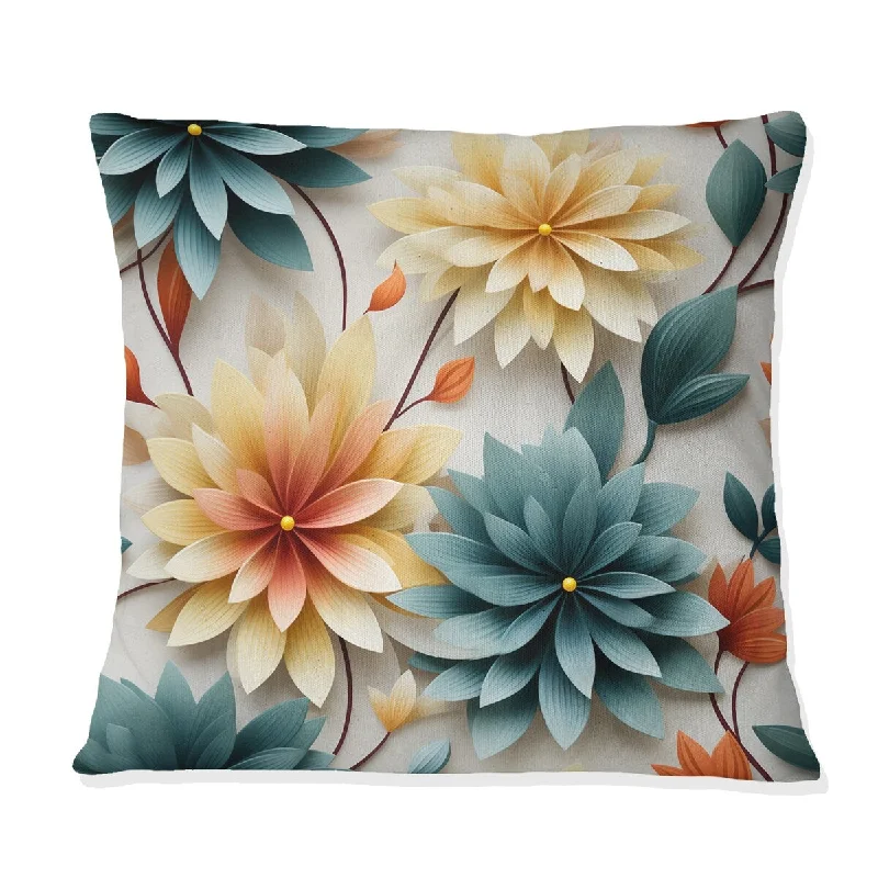 Designart "Blissful Mindfulness Mediation I" Floral Printed Throw Pillow