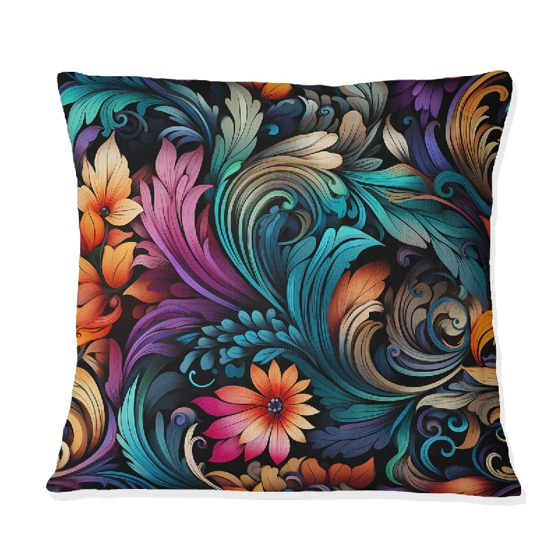 Designart "Bohemian Rhapsody Paisley Pattern IV" Paisley Printed Throw Pillow