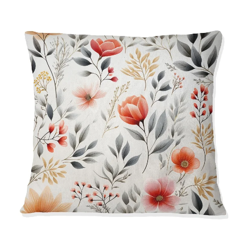 Designart "Delicate Neutrals II" Plants Printed Throw Pillow