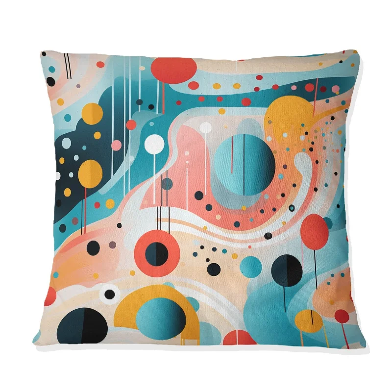 Designart "Futurist Polka Nexus" Polka Dots Printed Throw Pillow