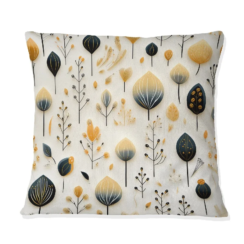 Designart "Monochrome Botanics" Plants Printed Throw Pillow