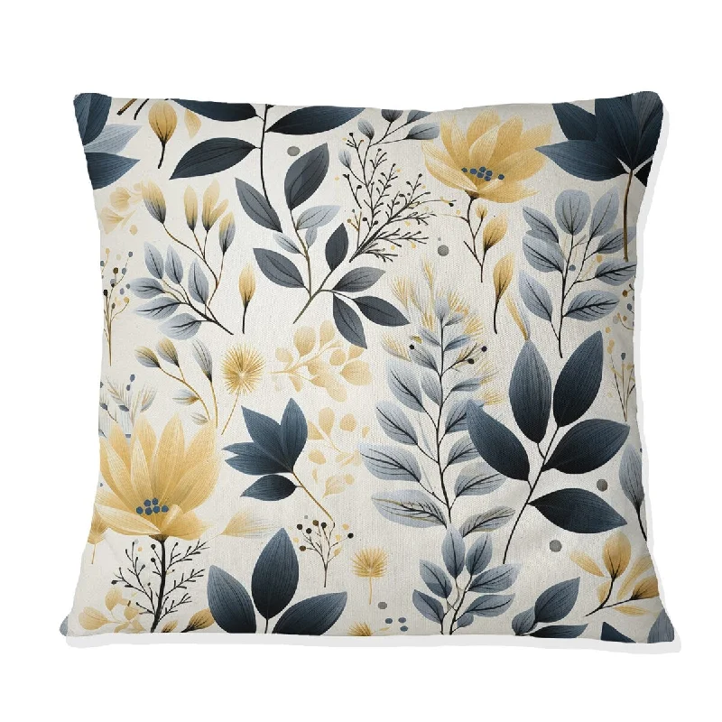 Designart "Monochrome Botanics V" Plants Printed Throw Pillow