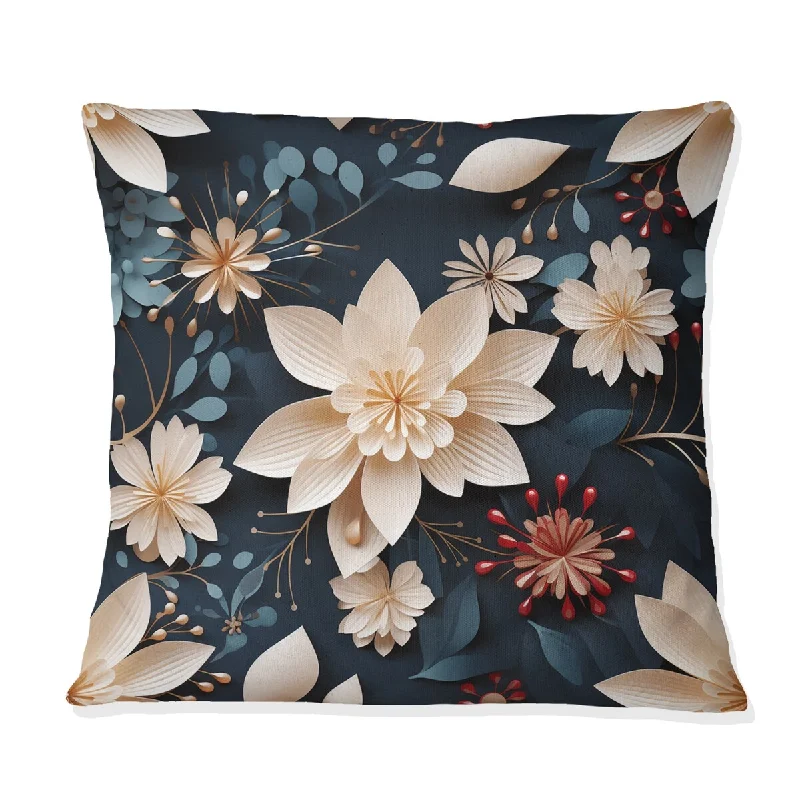 Designart "Moroccan Influence Floral Ethereal Garden I" Floral Printed Throw Pillow