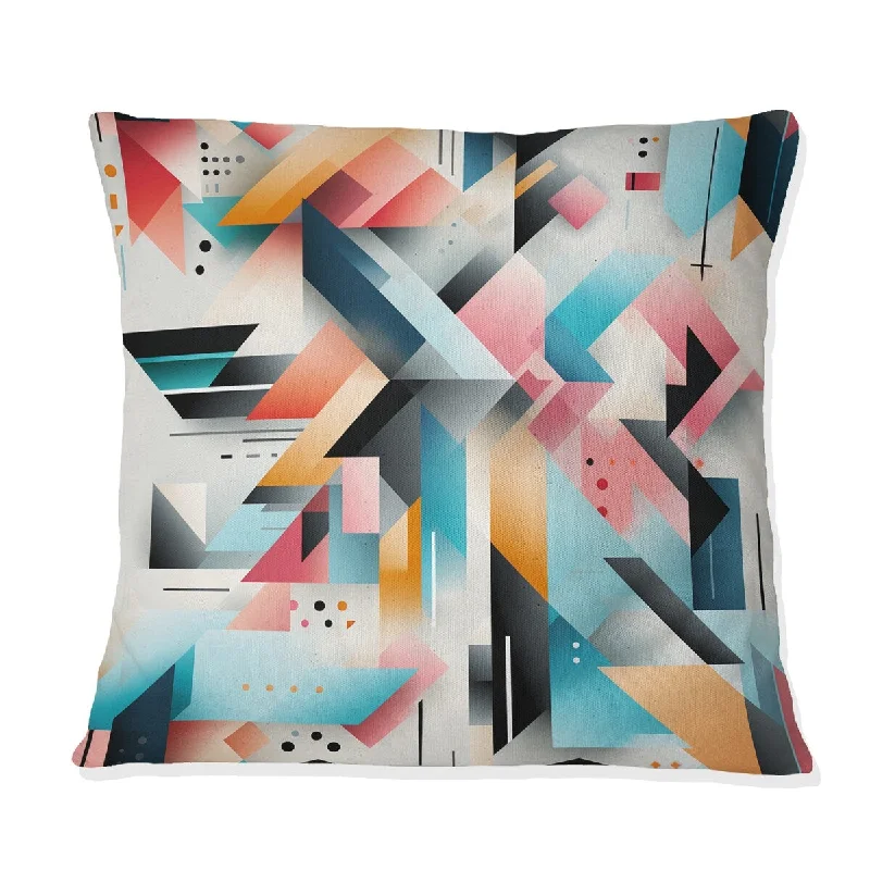 Designart "Multicolor Pastel Color Geometric Fusion " Geometric Printed Throw Pillow