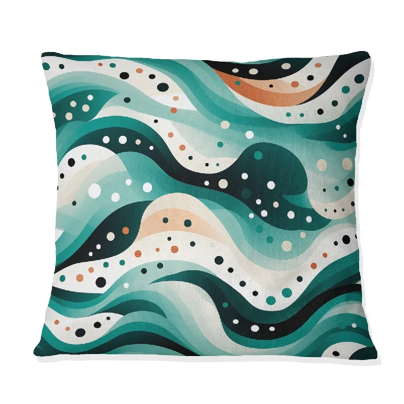 Designart "Nomadic Whirls Polka Dots Pattern II" Polka Dots Printed Throw Pillow