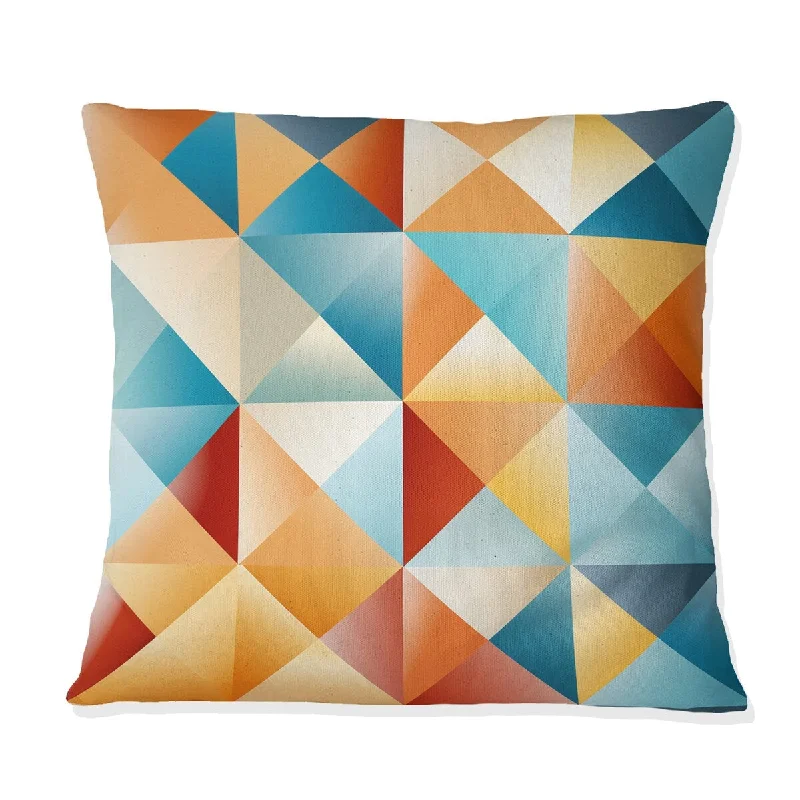 Designart "Orange Artistic Expression Tranquility" Geometric Printed Throw Pillow