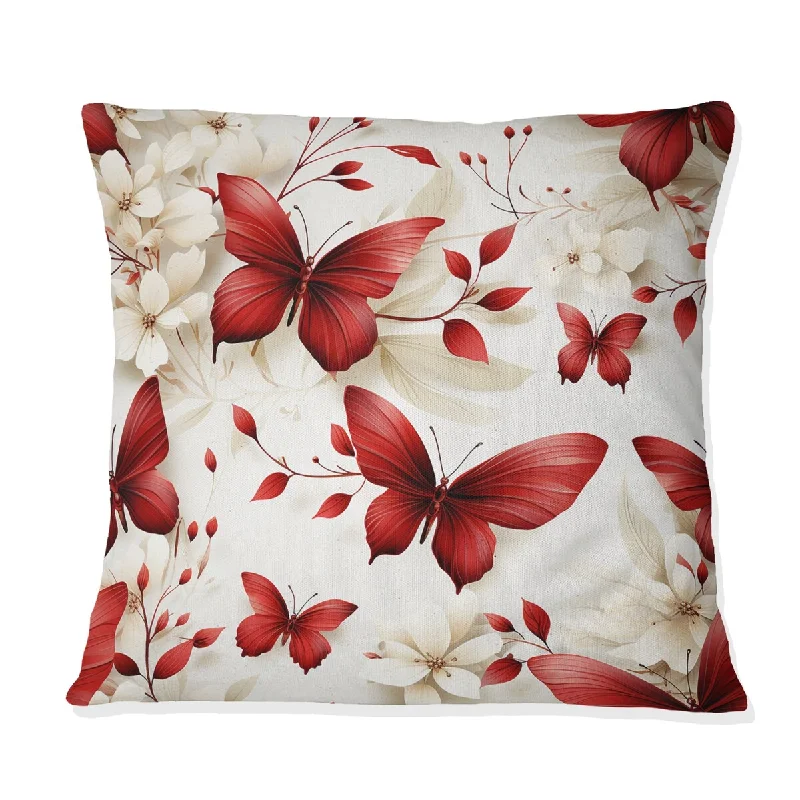 Designart "Papillon Patterns I" Animal Printed Throw Pillow