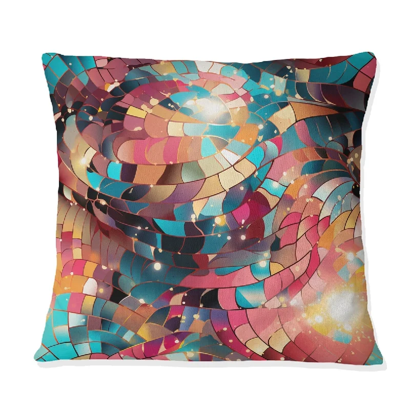 Designart "Popart Digital Disco Dance" Geometric Printed Throw Pillow