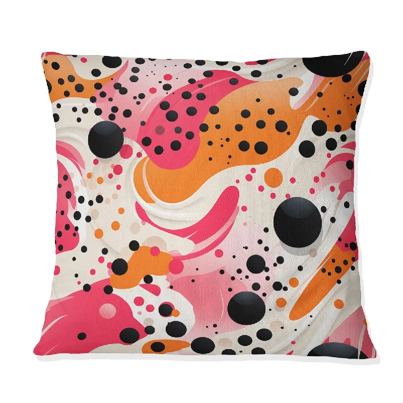 Designart "Popart Dynamic Doodle Dots I" Polka Dots Printed Throw Pillow