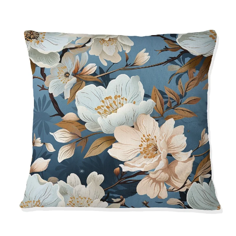 Designart "Serene Floral Pattern V" Floral Printed Throw Pillow