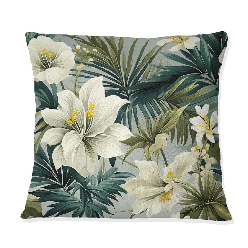 Designart "Serene Jungle" Plants Printed Throw Pillow