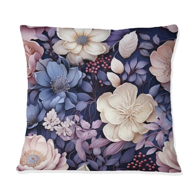 Designart "Subdued Enchantment Moody Patterns III" Floral Printed Throw Pillow