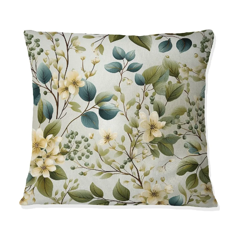 Designart "Tranquil Vines II" Plants Printed Throw Pillow