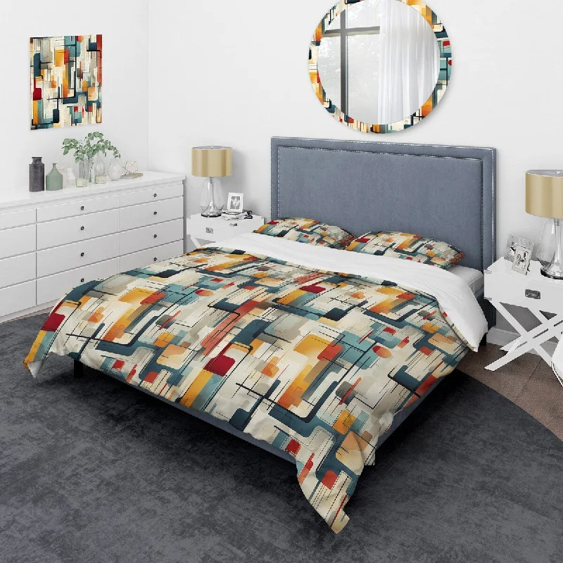 Designart "Urban Reflections IV" Modern Bedding Set With Shams