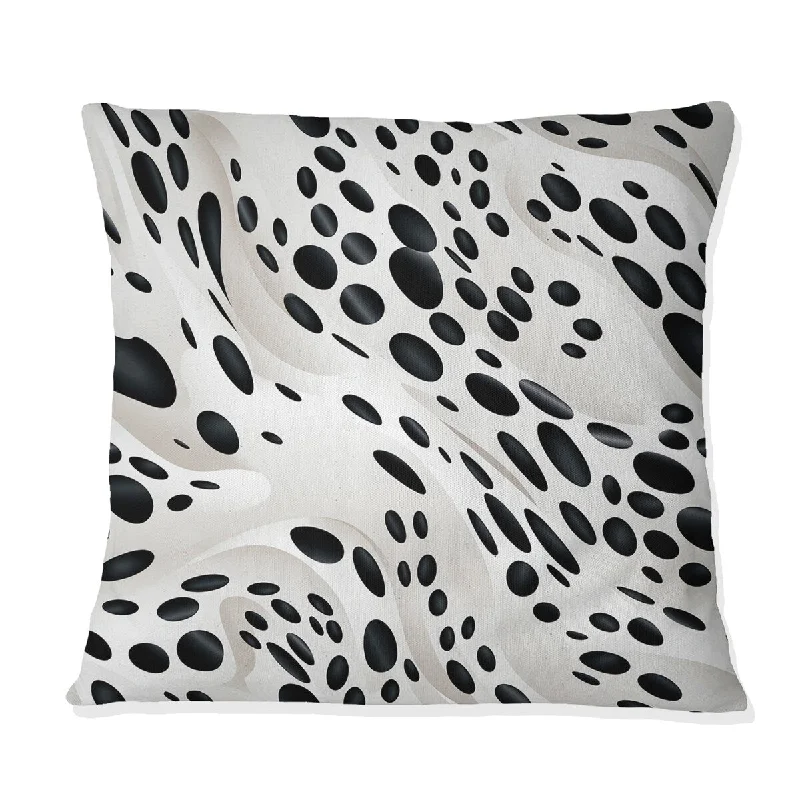 Designart "White And Black Snow Leopard Spots" Geometric Printed Throw Pillow