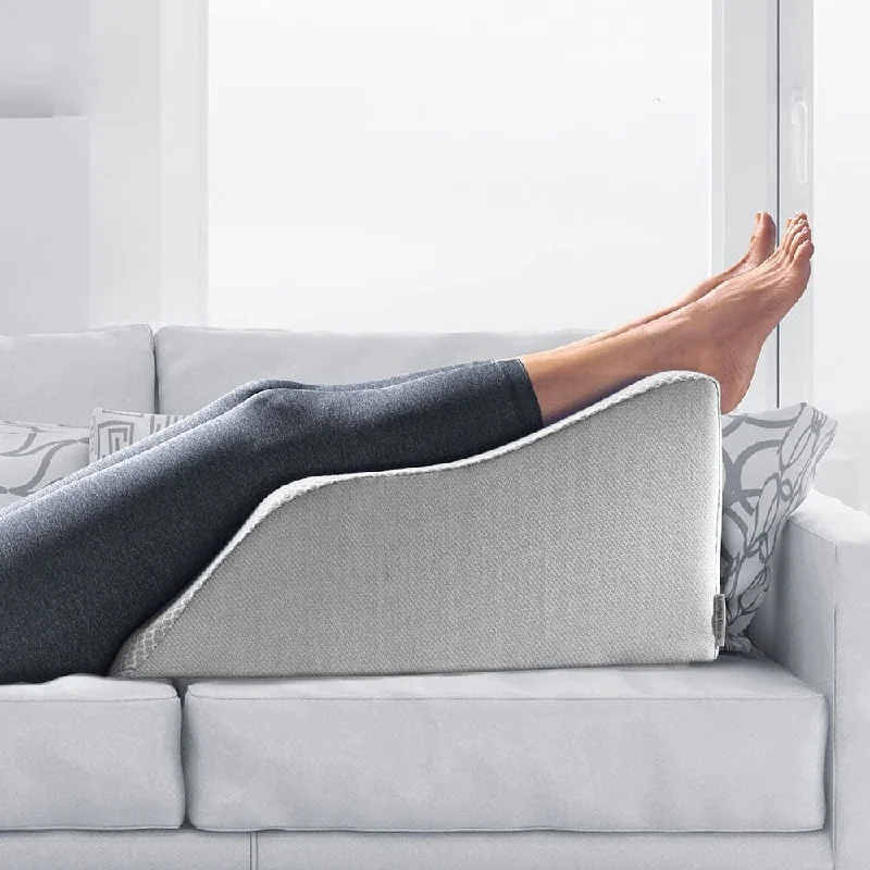 Elevating Leg Rest Pillow, Medium, 18 in Wide, Heather Grey, Uniquely Designed Incline Wedge for Vein Circulation, Leg Swelling