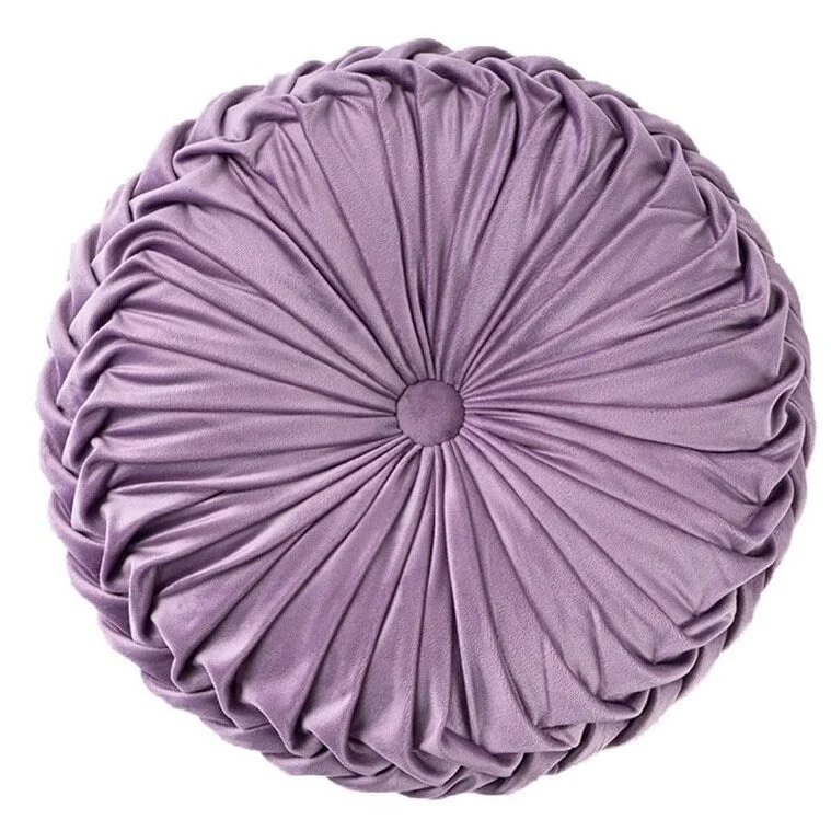 Gianny 18" Round Pleated Pillow Lilac