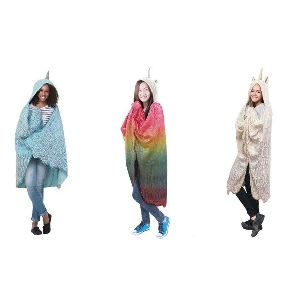 Hooded Unicorn Throw 66" X 41"