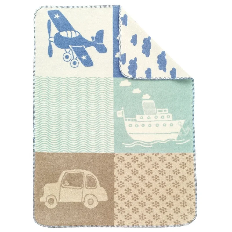 IBENA Cuddly Kids Blue PatchworkThrow