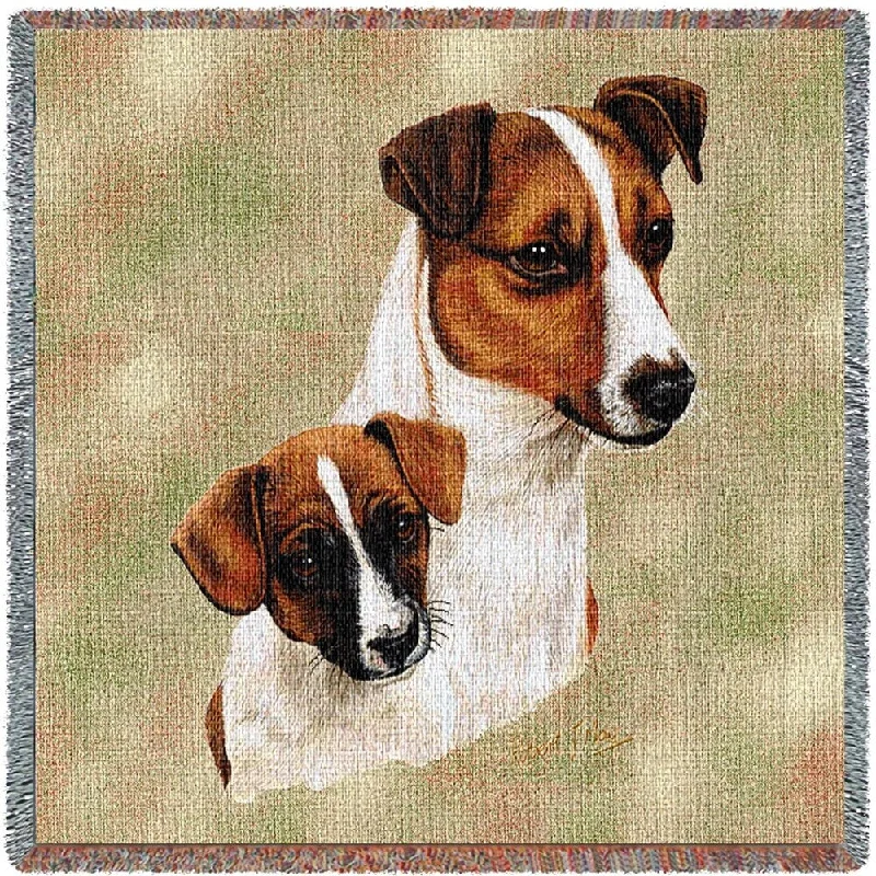 Jack Russell Terrier with Puppy Small Blanket