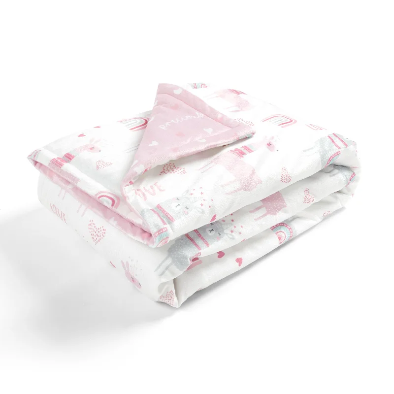 Lush Decor Baby Llama Love Reversible Soft & Plush Oversized Soft Baby Blanket - 50" x 36"