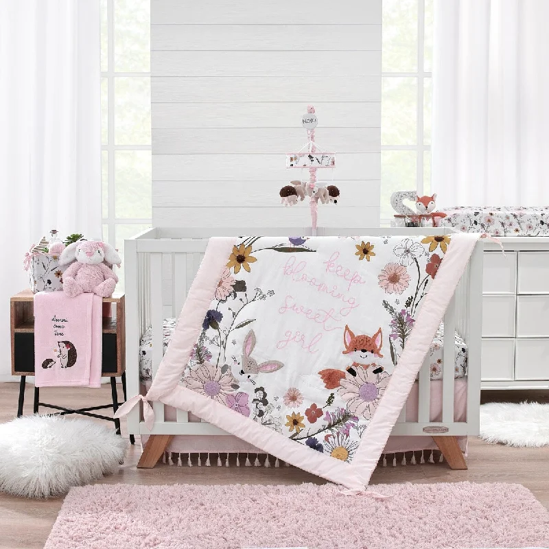 NoJo Keep Blooming 4 Piece Nursery Crib Bedding Set