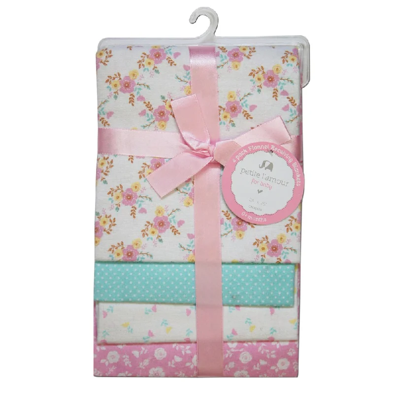 Petite L'Amour Receiving Blankets Baby Girls (Pack of 4)