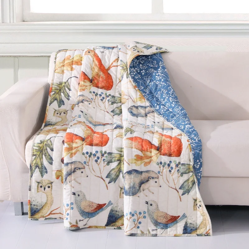 Porch & Den Morilon Forest Wildlife Quilted Throw