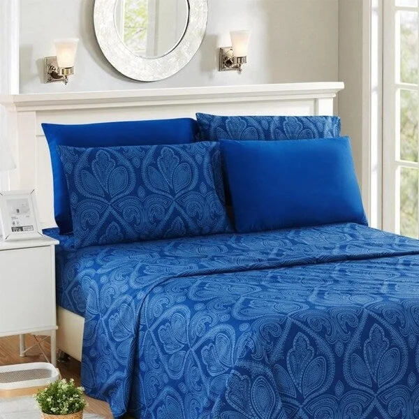 Porch & Den Mortensen Blue Paisley 6-piece Deep Pocket Bed Sheet Set