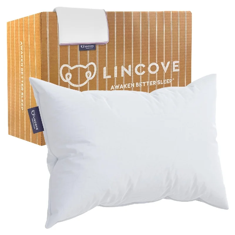 Recreation Sleeping Pillow - Filled with Imported Premium Down - 600 Fill Power, 400 Thread Count Pillow Shell, white, Medium