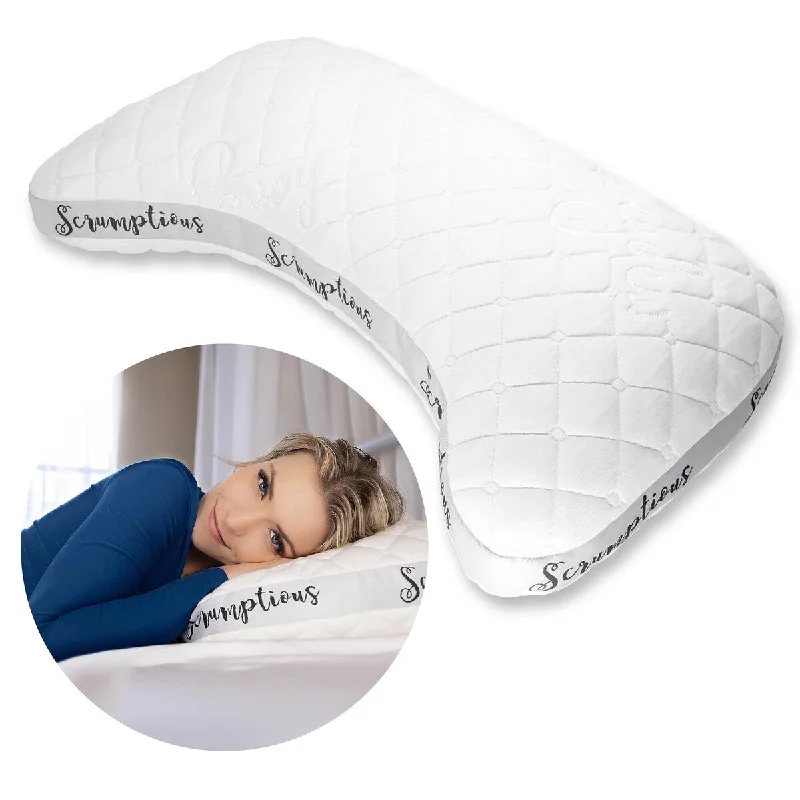 Scrumptious Cooling Side Sleeping Pillow for Adults | Best for Side Sleepers | for Neck and Shoulder Pain Relief - White