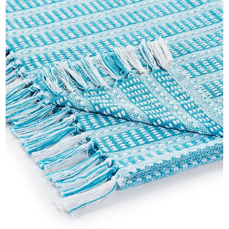 Sevita Ridgeline Striped Standard Size Throw Blanket with Fringe