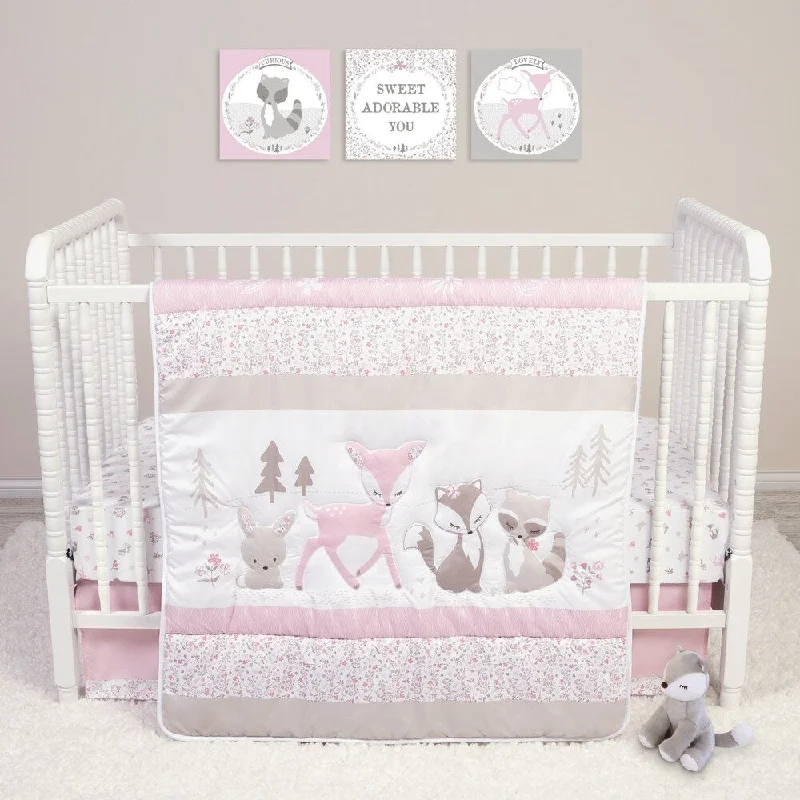 Sweet Forest Friends 4 Piece Crib Bedding Set