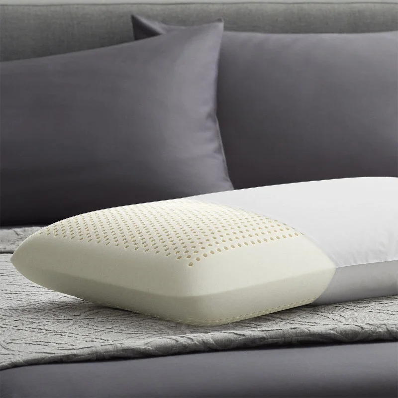 Talalay Latex Foam Mid-Loft Pillow, Queen, Mid-Loft, - Beige