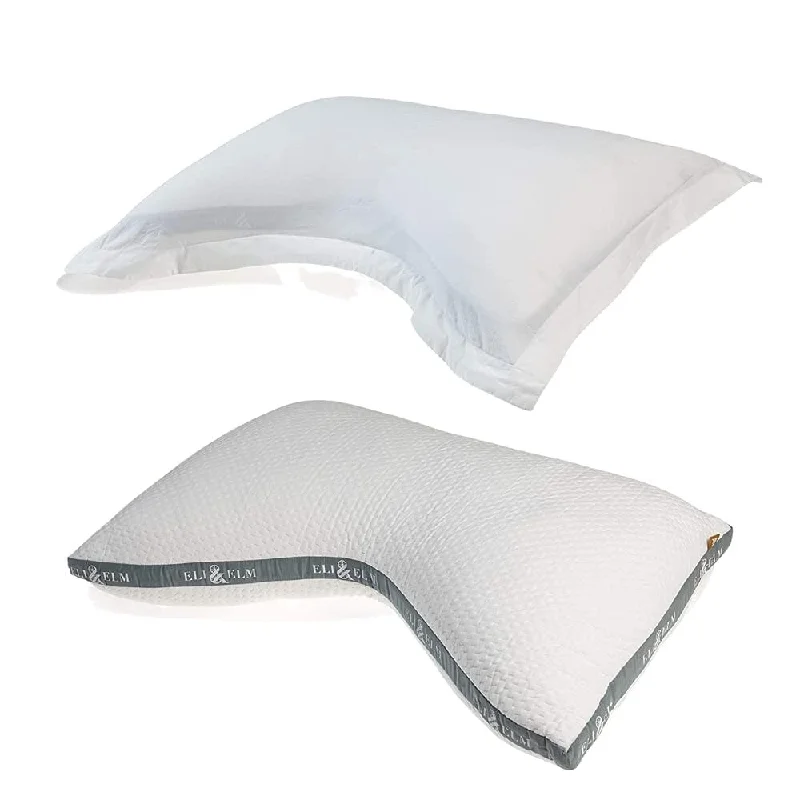 Ultimate Side Sleeper Pillow with Adjustable Filler to Get The Perfect Contour Curved Pillow for A Neck Pain Relief Sleep