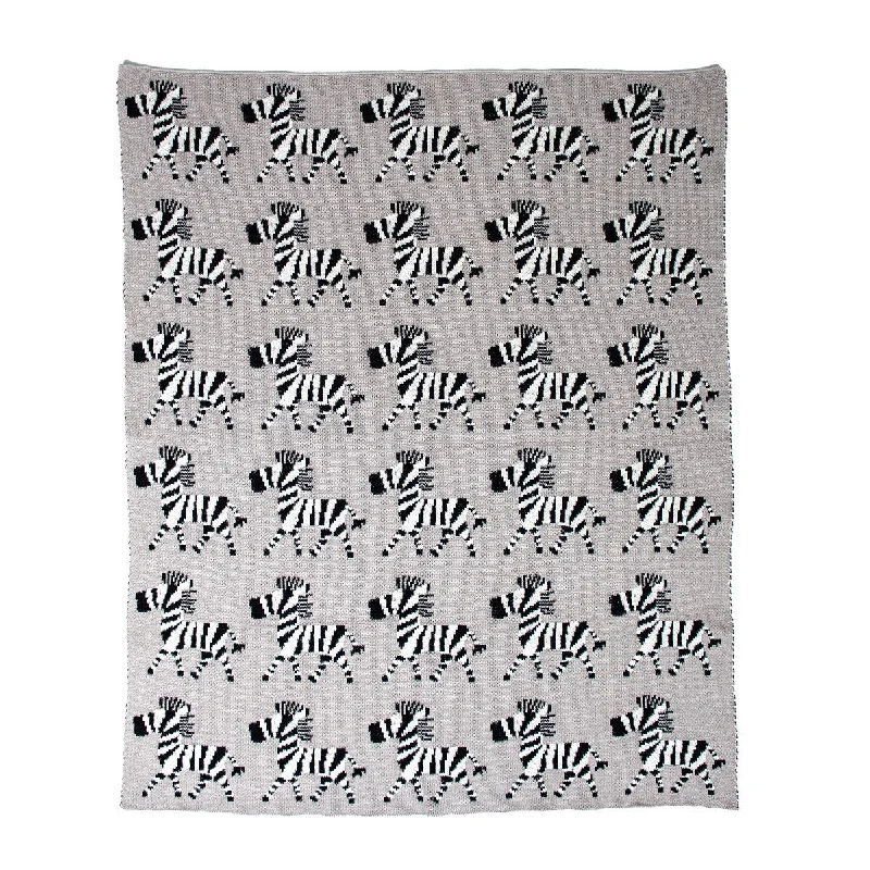 Zara Grey Knitted 32" X 40" Baby Blanket - 32 x 40 - 32 x 40