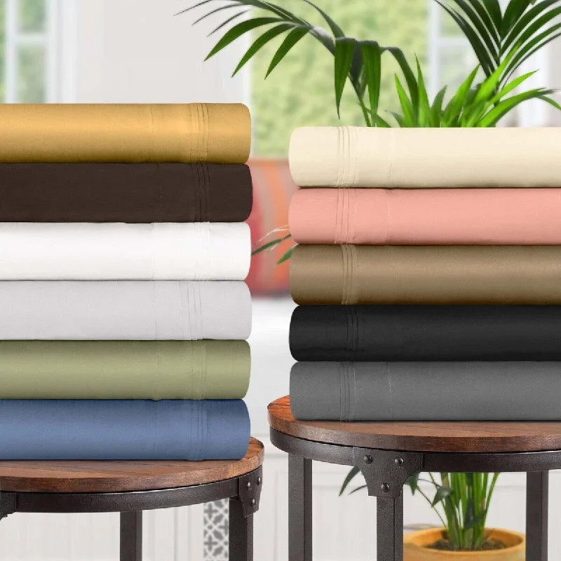 4 Pcs Egyptian Cotton Deep Pocket Sheet Set in Full Size