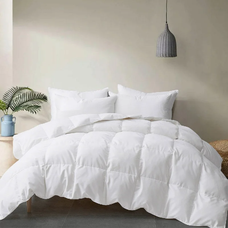 All Season Soft Microfiber White Goose Feather Fiber Comforter