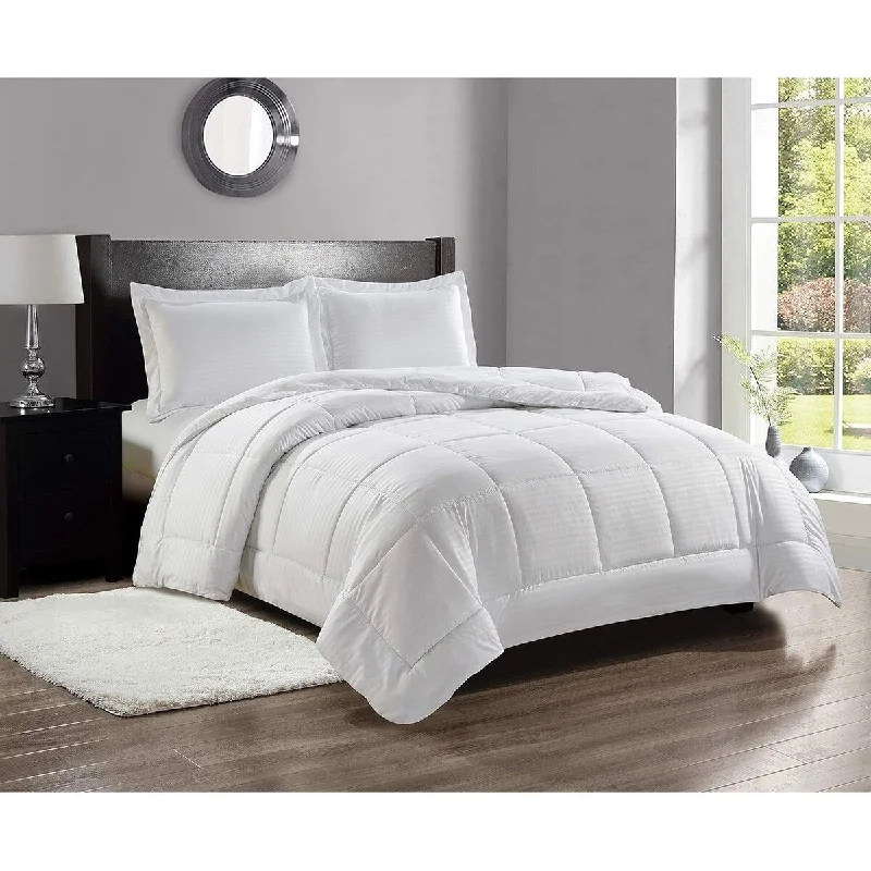 Décor&More Ultra Lush Queen Size Down Alternative Reversible Comforter (86" x 86") - (White)