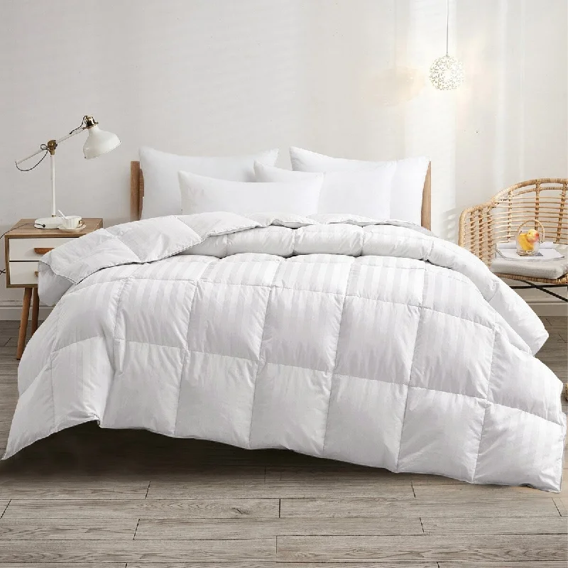 Deluxe All Season 500TC White Goose Down and Feather Fiber Comforter