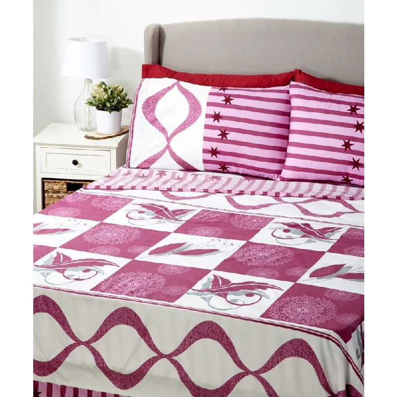 Glory Home 1000 Series 6-piece Sheet Set Pink Ribbons