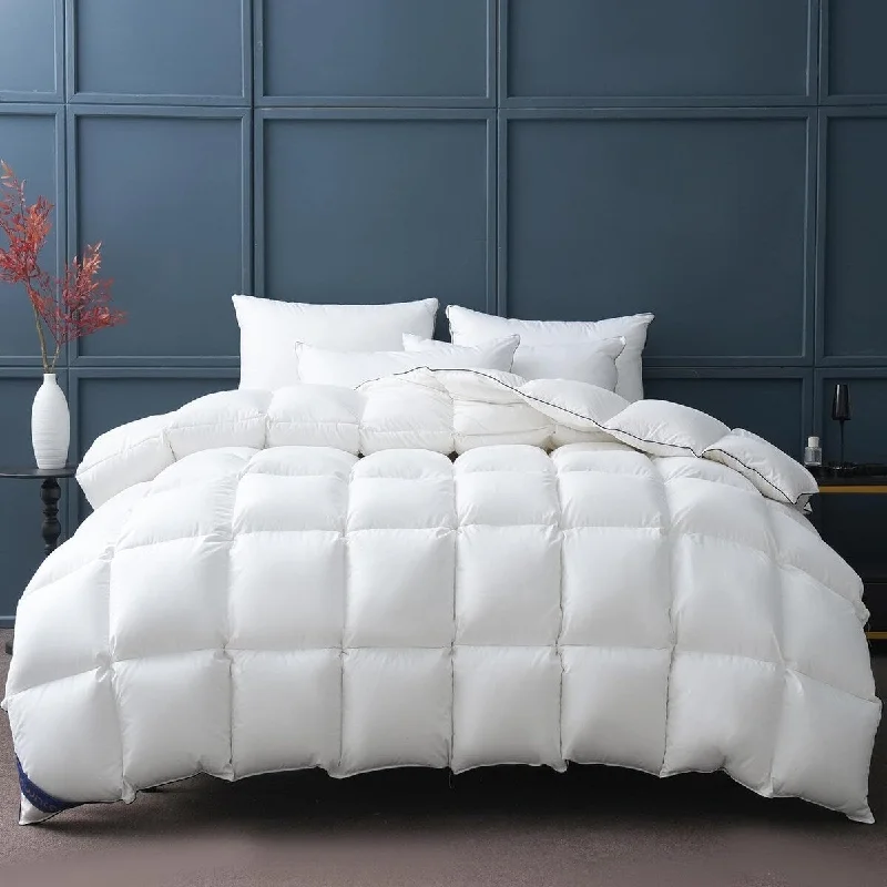 Goose Down Comforter - 750 Fill Power Duvet Insert - Ultra Soft Hotel Collection Comforter - All Season White Down Comforter